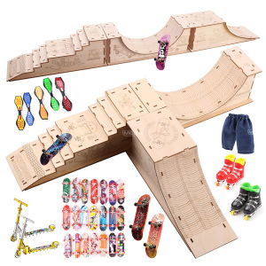 Wooden Finger Skateparks Kits Fingerboards Display Rack Metal Alloy Bridge Plastic Finger Boarding Fingertip Toys Digital Deck 