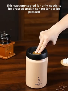 Coffee Bean Vacuum Sealed Tank 316 Stainless Steel Grain Tea Nut Storage Airtight Sealed Cans Kitchen Storage Organizer