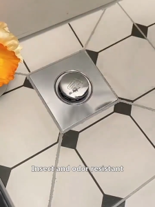 Bathroom spring drain deodorizing bathroom foot pedal drain drain plug with a closed cover