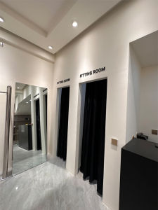 Black Modern Minimalist Dressing Room Arched Door Partition Velvet Curtain Womens Fashion Clothing Clothing Store Fitting Room Door Curtain