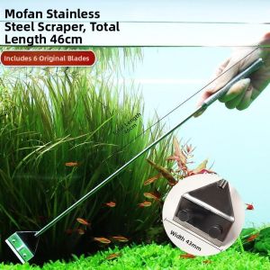 MONLEYTA | Stainless Steel Algae Scraper For Aquarium Fish Tank Cleaning Tool No Damage To Glass Ideal For Water Grass And Algae Removal