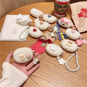 Cream White for Green Link T6 Bluetooth Earphone Cover Hitune Green Link T6 Protective Case T3 Cat Cute Earphone Case Cartoon Creative Headset Warehouse Outer Box Redmi Hitune T6 Earphone Case