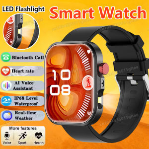 2026 New Military Outdoor Smart Watch Mens LED Flashlight Bluetooth Call Smart lsland 5ATM Waterproof Sports Smartwatch Pk HW12