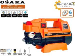 Máy rửa xe Osaka RS4 Lổi đồng 100% công suất 2800w có chỉnh áp thế hệ mới tặng bình xịt bot tuyết ống nối súng dây 15m