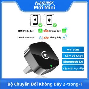 Bộ Chuyển Đổi Tự Động Android Carplay Không Dây 2in1 Cho Volvo Benz Audi Kia Hyundai VW Mazda Cadillac MG Peugeot - Smart Dongle Plug And Play