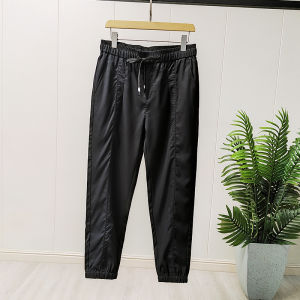 New American Style Mens Sporty Lightweight Anti-Wrinkle Loose Straight Leg Trousers Summer Casual Fashionable Nine-Piece Pants