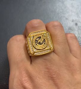 【MODOMOMA】High Quality The Fraternal Order of Eagles Mens Fashion Ring Eagles Ring Kuya for Men Aesthetic Gold Plated Siver with Diamond Lady Siez 7-13 Couple Vintage Hip Hop Jewelry A398