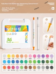 KABAXIONG | Press-and-Use Easy-to-sharpen Oil-based Erasable Color Pencil 12 Colors