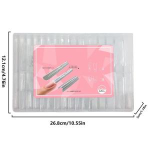 240 Mẫu Móng Tay Trong Suốt Dùng Cho Nail Pháp Dán Toàn Bộ Móng Có Thể Sử Dụng Lại Làm Từ Gel Poly Bộ Dụng Cụ Tạo Móng Acrylic Cho Nam & Nữ Dùng Tại Nhà & Khi Đi Du Lịch