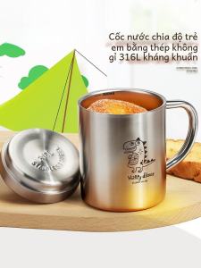 Cốc Nước Bằng Thép Không Gỉ 316L Chống Rơi Cho Trẻ Em Cốc Nước Dùng Tại Nhà Cốc Sữa Dùng Tại Trường Mẫu Giáo Cốc Nước Uống