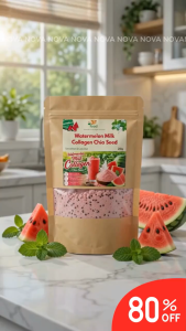 Watermelon Milk Collagen Chia Seed – Creamy Fruity Smoothie Drink Mix | Refreshing & Easy 500g