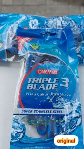 Alat Bedah Pencukur Bulu Kumis Jenggot - Pisau Cukur Bedah Ultra Shave 3 Blade Onemed Pack Isi 5pcs