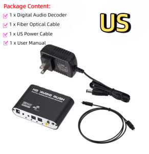 5.1 Channel Digital to Analog Converter AC3 DTS Audio Stereo Adapter Optical Coaxial SPDIF 3.5mm AUX to 6 RCA Decoder Amplifier