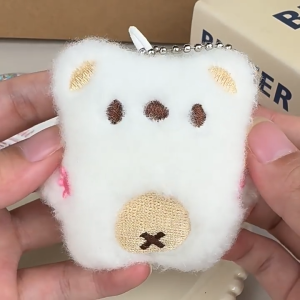 Gantungan Kunci Tas Hiasan Boneka Beruang dengan Bulu Lembut bunyi Boneka Fluffy  Aksesoris Gantungan Lucu PST