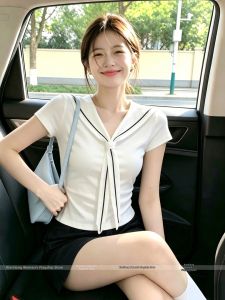 Navy Collar Regular Fit Short Sleeve T-shirt