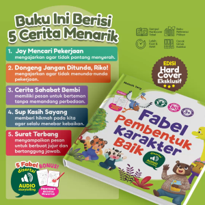 Buku Fabel Pembentuk Karakter Baik Cerita Anak Bergambar Dongeng Sebelum Tidur - Hardcover