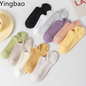 Yingbao 3 pair Women Ankle Socks Low Cut No Show Casual Non Slip Women Invisible Sock