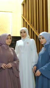 Annolla Dress Polos Kondangan Bahan Ceruty Babydoll Gamis Cantik Elegant Terbaru