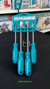 Total ชุดไขควง 4 ตัวชุด (ปากแบน + ปากแฉก) รุ่น THTDC250401 ( 4 pcs Screwdriver Set )