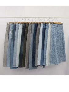 Spring Autumn Thin Cotton Elastic Waist Wide Leg Jeans for Girls Childrens Clothing Vellmentto Brand Simple Style Cotton Blend