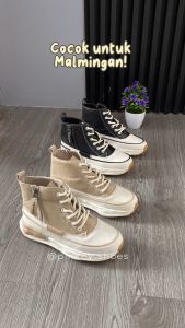 PINKEY P291 Sepatu High Waist Model Korea Fashion Sneakers Wanita Kekinian