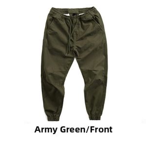 Mens Loose Casual Cotton Work Trousers Straight Leg Cuffed Pants American Retro Black Long Pants Youth Spring Autumn Fashion