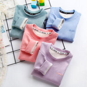 Silk Wool Kids Dralon Autumn Clothes Boys and Girls Elastic Bottoming Shirt Baby One Piece Thermal Tops Thick Underwear