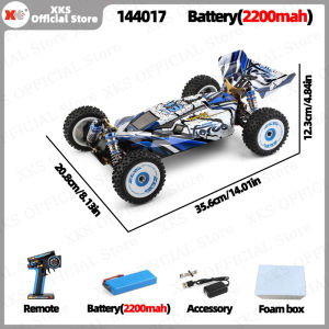 WLtoys XKS 124017 V2 1/12 Scale RC Car 4X4 4WD Off-Road Remote Control Car High Speed 75Km/H Drift Toy Vehicle for Boys Kids Gif