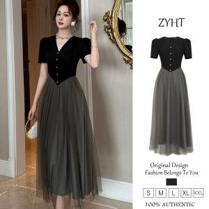 Zyht của phụ nữ ăn mặc Đầm đen một hình dạng ăn mặc váy lưới Đầm công sở lxury Dresses ĐẦM CƯỚI tham dự trang phục váy dự tiệc Váy dạ hội 21705