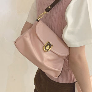 IELGY Underarm bag womens contrasting color portable crossbody fold bag