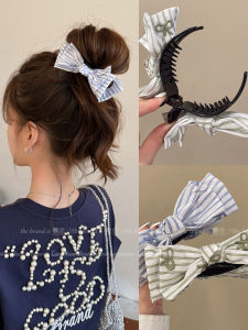 Large Butterfly Knot Hair Clip Shark Clamp Womens Summer Cute Bun Headwear Fresh Striped Original Design Fashion Hair Accessories