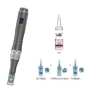 Wireless Derma Pen Microneedling Kit with Microneedling Serum Electric Derma Stamp for Different Skin Problem