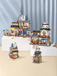 Loz | Bộ Lắp Ráp Trí Tuệ Mô Hình Quán Ăn Bạch Tuộc & Cua Đá Nhật Bản Phong Cách Đường Phố