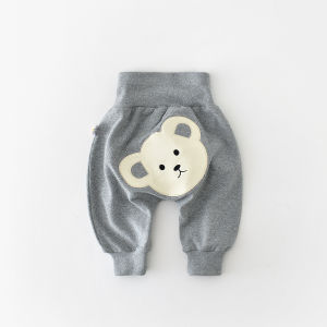 Spring Autumn High Waist Baby Boy Girl Loose Comfortable Cotton PP Pants Cartoon Design Outwear Long Trousers for Kids