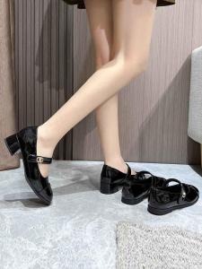French Mary Jane Shoes Retro Evening Wind Thick Heel High Heel Leather Womens Shoes Spring Autumn New Style Fashionable Single Shoes