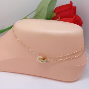 Gelang Kaki Wanita Titanium Premium Perhiasan Lapis Emas