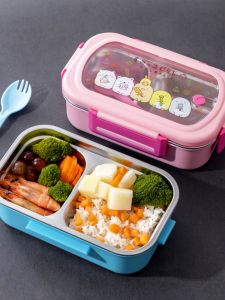 Hộp Đựng Cơm Trưa Bằng Thép Không Gỉ 304 Cách Nhiệt Cho Học Sinh Trung Học Nữ Hộp Đựng Cơm Trưa Hoạt Hình Dễ Thương Cho Trẻ Em