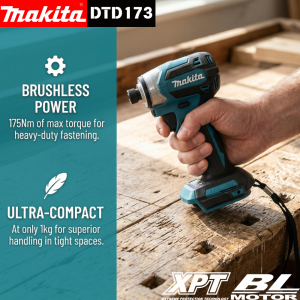 Makita | Makita DTD173 Blue 18V Brushless Lithium-ion Impact Driver Multifunctional Electric Screwdriver With Drill Bits DIY Power Tool