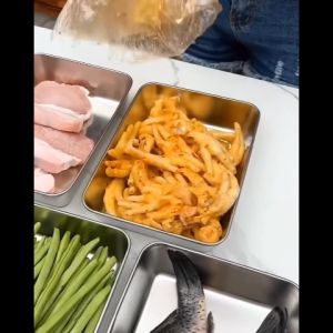 Stainless steel premium food tray food storage dispensers container food keeper with cover food tray serving dish square food organizer storage layer warmer crisper insulation lid for party set big sale rack refrigerator heater household fresh keeping box