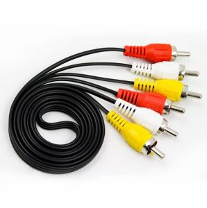 3x3 Audio Video RCA AV Cable Wire Connector Male Adapter Cord Analog Signal Adaptor