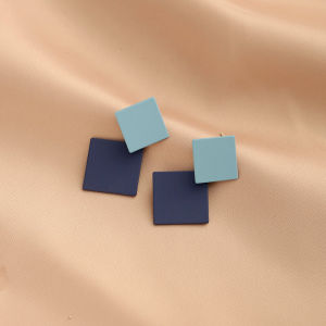 Blue Earrings 2021 New Style Minimalist Cold Style Women's Clip-On Earrings Personality High-End Feelings No Piercing Required