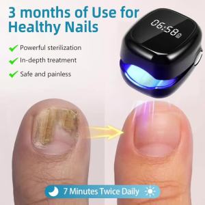 Mini Onychomycosis Hand Foot Nail Fungus Laser Device Repair LED 470nm Blue Light 905nm IR Light Nail Anti Fungal Cleaning Meter