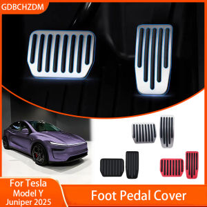 For Tesla Model Y Juniper 2025 Upgrade Foot Pedal Pads Non-slip Accelerator Brake Rest Performance Aluminum Mats Accessories
