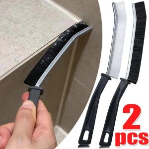 2Pcs Long Handle Hard-Bristled Crevice Cleaning Brush Grout Cleaner Scrub Brush Deep Tile Joints Crevice Gap Cleaning Brush Bathroom Kitchen Tools Accessories