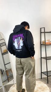 Hoodie Syndrome Edition By Amnes Apparel jaket distro sweater - Hitam X Ungu