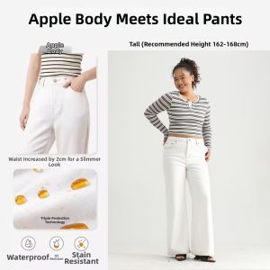 HIPPIE MISS | New Autumn Four-Way Stretch Denim Jeans Slim-Fit Wide-Leg
