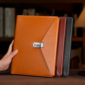 A4 Password Folder Volume Room Book Single Book Multifunctional Folder Leather Male Package Business Sales Contract Clip