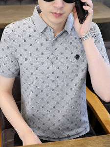 2025 New Fashion Slim Fit Mens Polo Shirt Short Sleeve Turn-down Collar T-shirt Letter Print Casual Summer Top for Youth