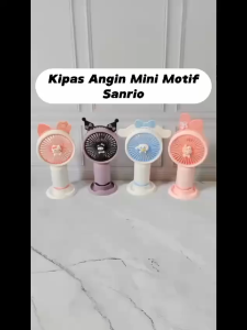 Kipas Angin Mini Portable Motif Sanrio Mini USB Rechargeable