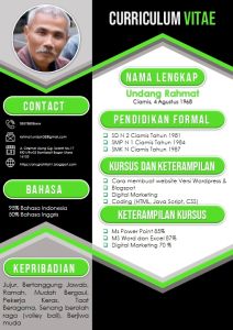 CV Dalam Bentuk Format PPTX Ukuran 297x21cm Model CV02